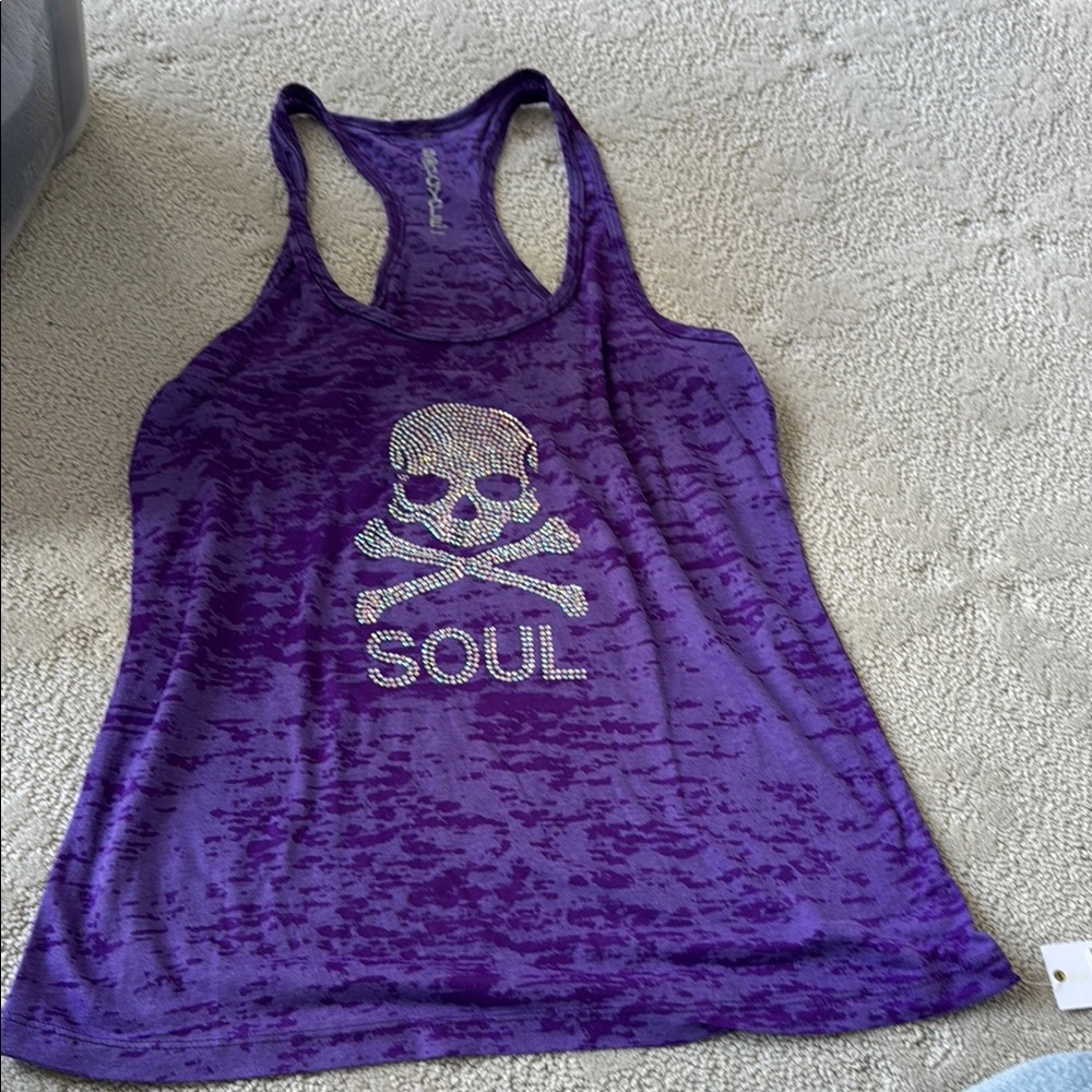 SoulCycle Purple Skull Tank Top